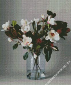 Magnolia Glass Vase diamond painting