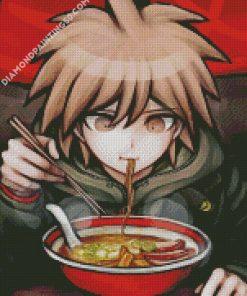 Makota Naegi Eating Ramen diamond painting