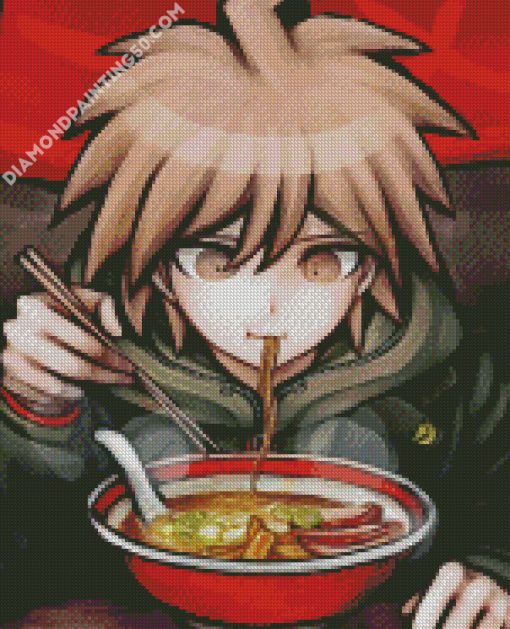 Makota Naegi Eating Ramen diamond painting