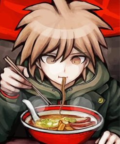 Makota Naegi Eating Ramen diamond painting