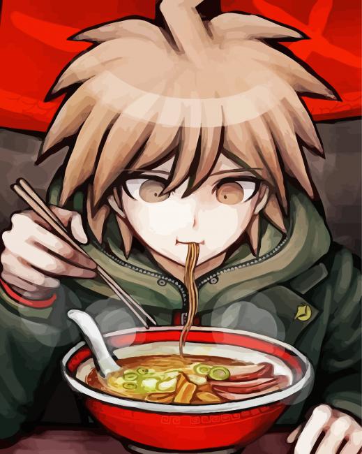 Makota Naegi Eating Ramen diamond painting