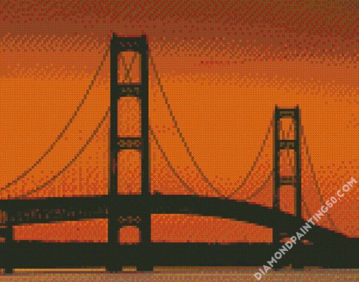 Michigan Mackinac Bridge At Sunsets diamond painting