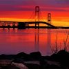 Michigan Mackinac Bridge Sunset diamond painting