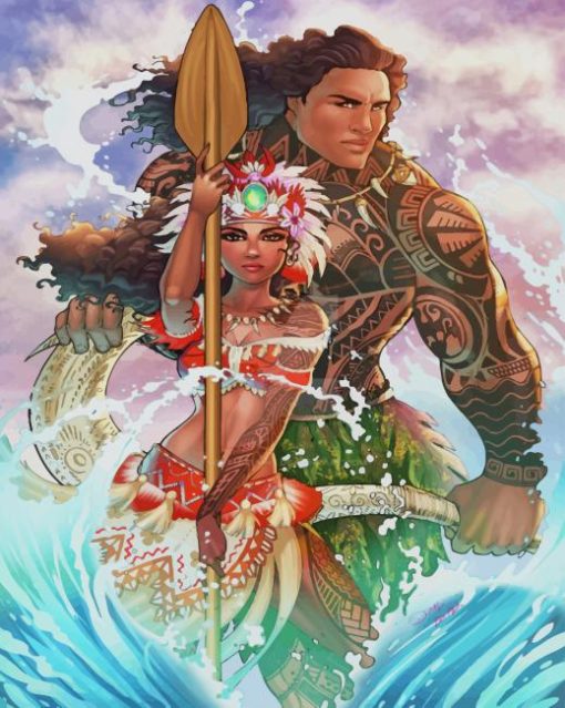 Moana And Maui Art Diamond Paintings