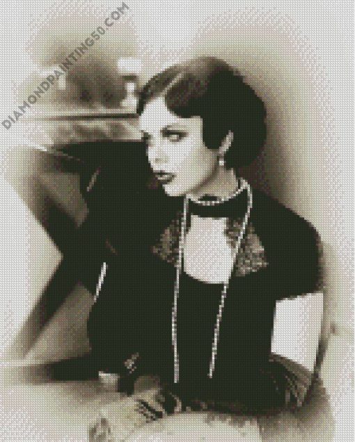 Monochrome Flapper Lady diamond painting