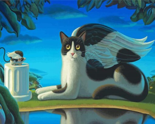 Mouse And Cat Angel Diamond Paintings