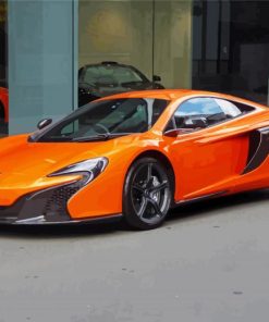 Orange Mclaren Car Diamond Paintings