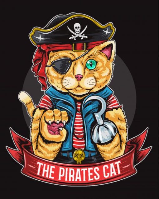 Pirates Cat Artwork Diamond Paintings