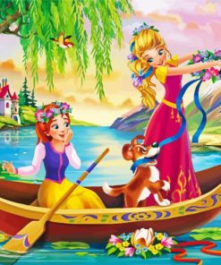 Princesses On Boat Diamond Paintings