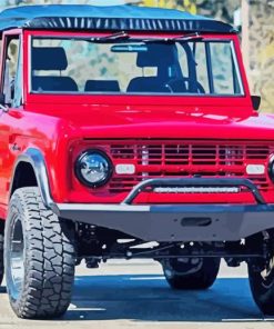 Red Ford Bronco Car Diamond Paintings