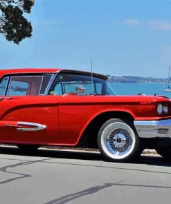 Red Ford Thunderbird Car Diamond Paintings