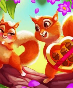 Squirrels Couple Diamond Paintings