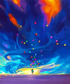 Tornado And Balloons Diamond Painting