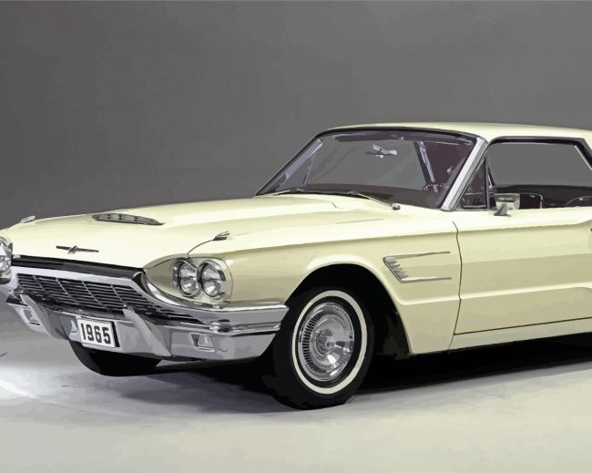 White Ford Thunderbird Diamond Paintings