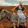 Woman Riding Zebra Diamond Paintings