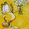 Beautiful Garfield And Flowers Diamond Paintings