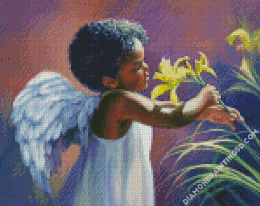 Black Baby Angel Diamond Paintings