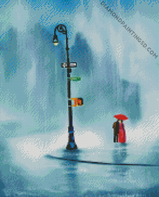 Couple Rain Diamond Paintings