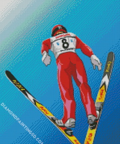 Ski Jump Art Illustration Diamond Paintings