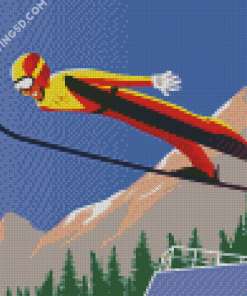 Ski Jump Art Diamond Paintings