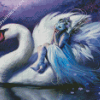 Woman And Swan Diamond Paintings