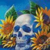 Aesthetic Skull Sunflower Diamond Paintings