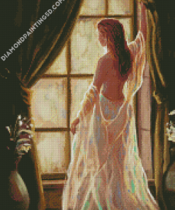 Aesthetic Woman In Window Art Diamond Paintings