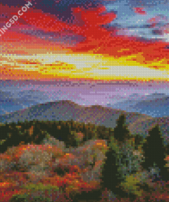 Aesthetic Sunset Appalachian Mountains Diamond Paintings