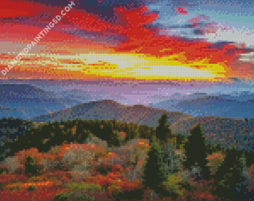 Aesthetic Sunset Appalachian Mountains Diamond Paintings