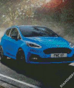 Blue Fiesta Car Diamond Paintings