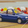 Blue Vw Cabriolet Diamond Paintings