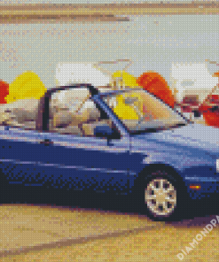 Blue Vw Cabriolet Diamond Paintings