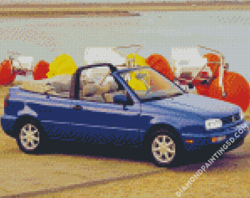 Blue Vw Cabriolet Diamond Paintings