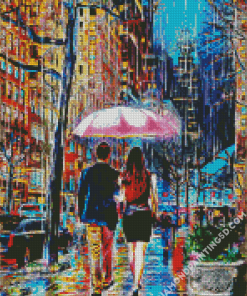 Cool Couple Rain Diamond Paintings