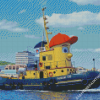 Cute Tug Boat Diamond Paintings