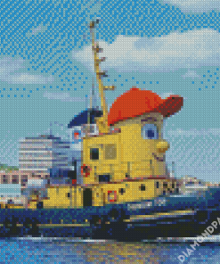 Cute Tug Boat Diamond Paintings