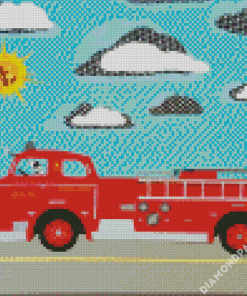 Fire Truck Diamond Paintings