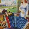 Man Playing Accordian Diamond Paintings