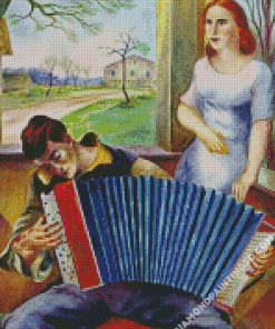 Man Playing Accordian Diamond Paintings