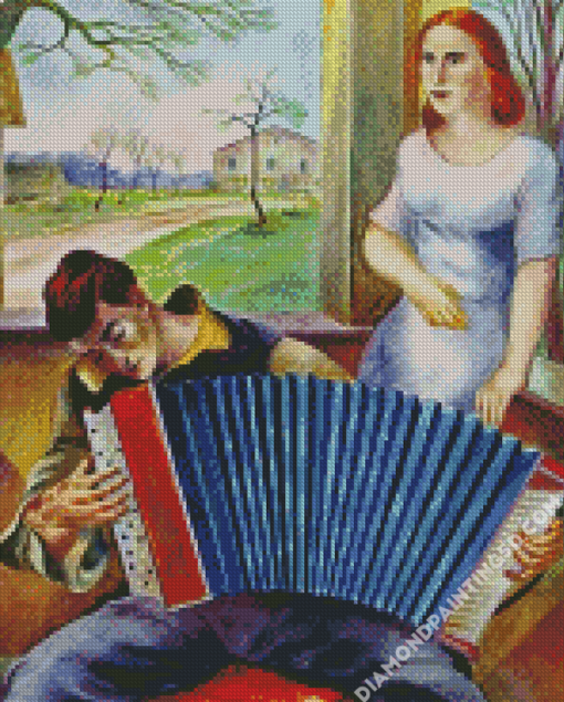 Man Playing Accordian Diamond Paintings