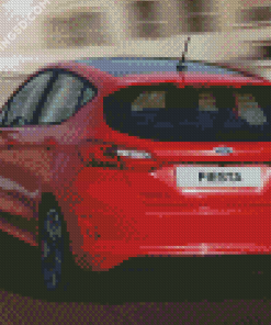 Red Fiesta Car Diamond Paintings