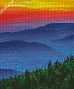 Sunset Appalachian Mountains Diamond Paintings