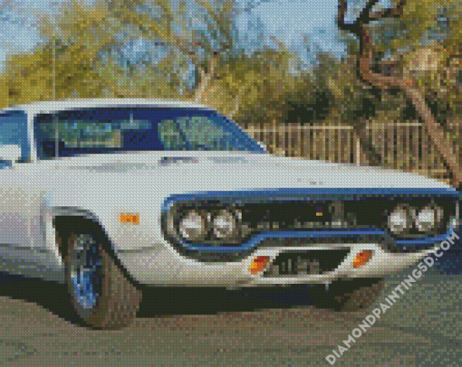 White 1971 Roadrunner Diamond Paintings