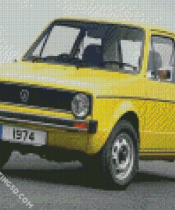 Yellow Vw Golf Car Diamond Paintings