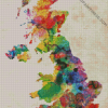 Colorful England Map Diamond Paintings