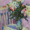 Flowers On Chair Art Diamond Paintings