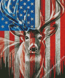 American Flag Deer Diamond Paintings