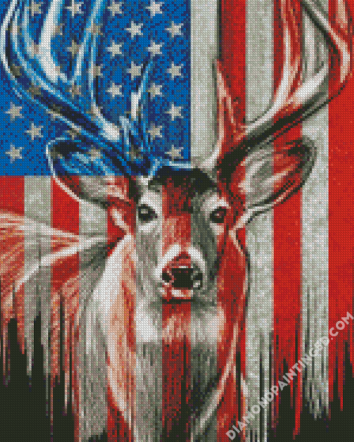 American Flag Deer Diamond Paintings