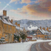 English Village In Winter Diamond Paintings