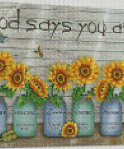 God Says You Are Sunflowers Diamond Paintings